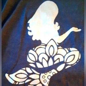 Mermaid Navy Silver Short Sleeve T Shirt Tee